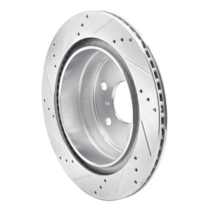 Cadillac Escalade ESV Brake Rotor (1) - Rear Right - R1 Concepts - Drilled & Slotted - Silver - `07-`20